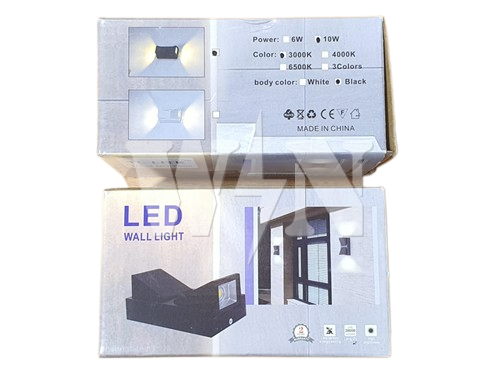 LED Up Down Wall Lamp 2 X 5W Black Y605