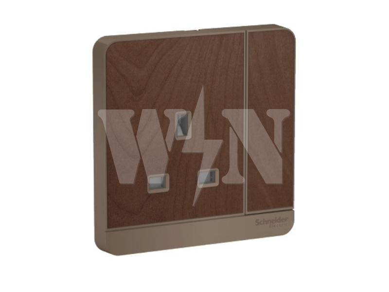 SCHNEIDER AVATARON SWITCH SOCKET 13A(DARK WOOD)E8315WD