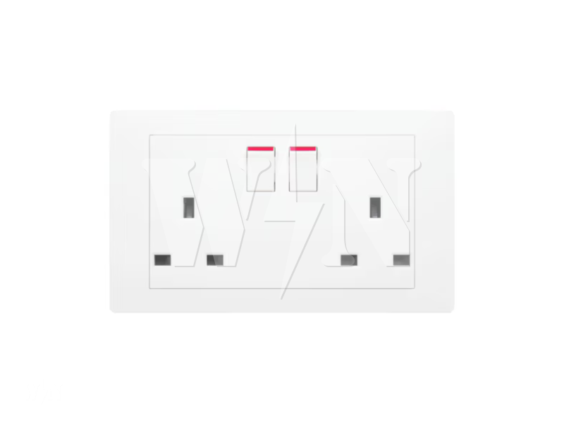 HAGER MUSE 2 X13A TWIN SOCKET (WHITE) WGMS213S