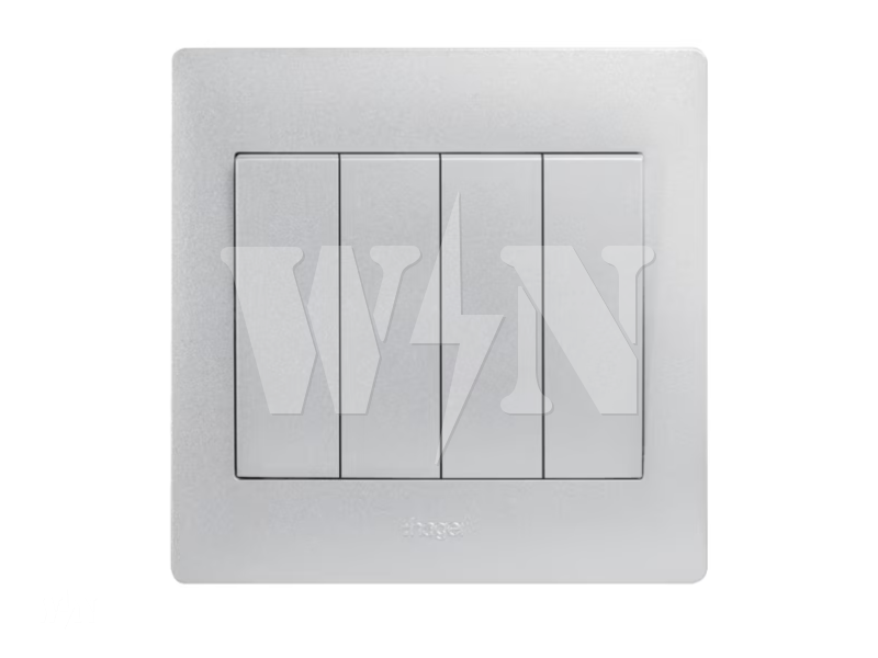 HAGER MUSE 4GANG 1WAY SWITCH (WHITE) WGML141