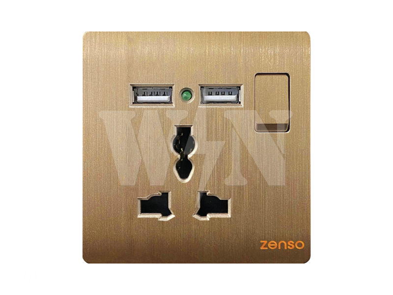 ZENSO GRANDE 13A UNIVERSAL 2USB (GOLD) G3089USB