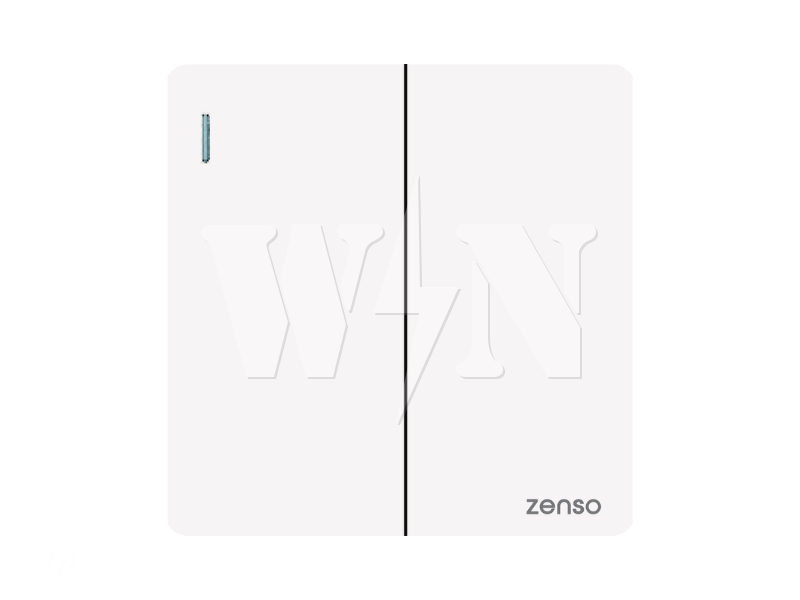 ZENSO GRANDE 2GANG 1WAY SWITCH (WHITE) G1021