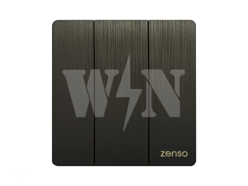 ZENSO GRANDE 3GANG 1WAY SWITCH (HAIRLINE BLACK) B1031