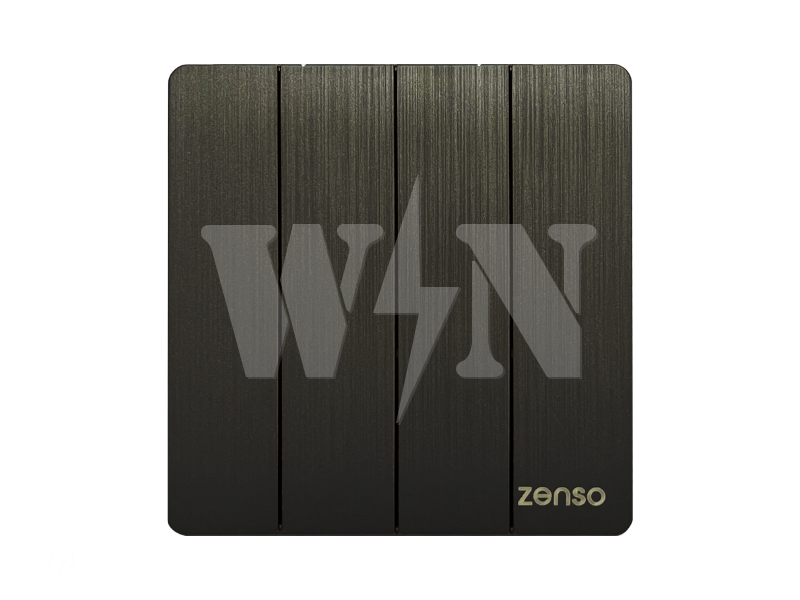 ZENSO GRANDE 4GANG 1WAY SWITCH (HAIRLINE BLACK) B1041