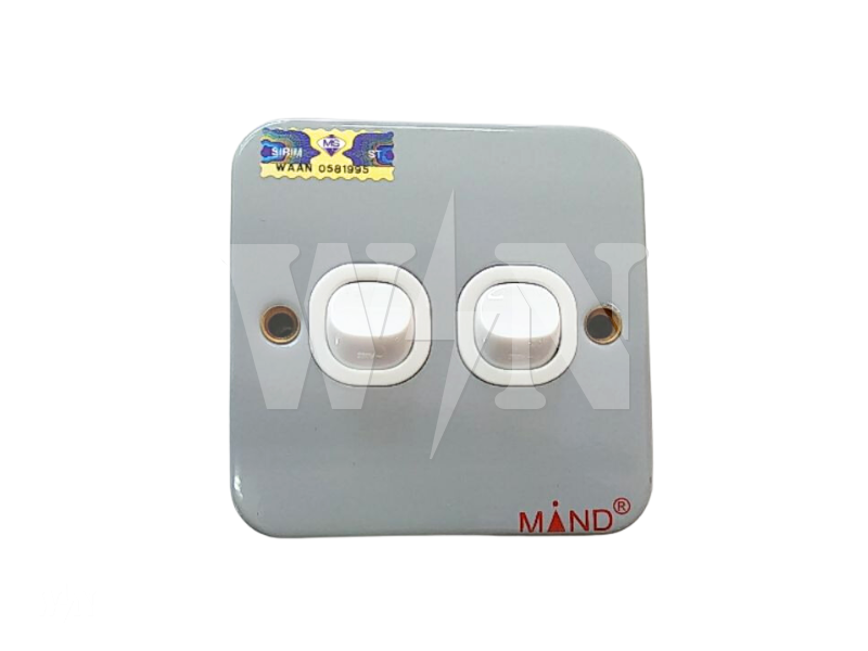 MIND METAL 2GANG 1WAY SWITCH 2K703