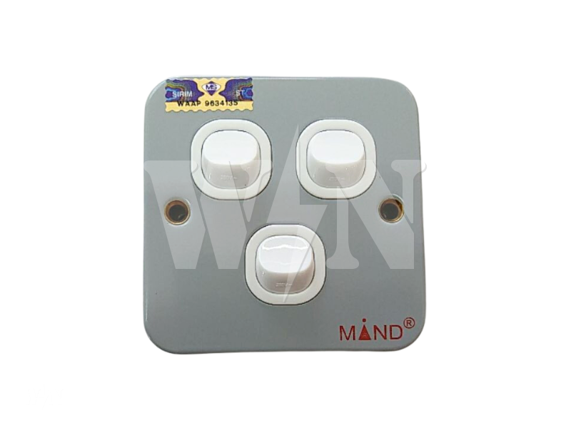 MIND METAL 3GANG 1WAY SWITCH 2K704