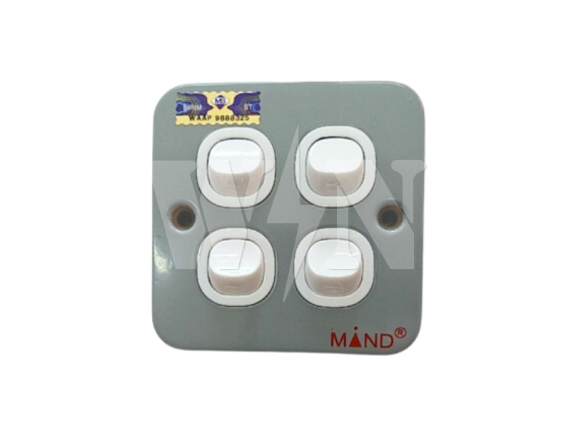 MIND METAL 4GANG 1WAY SWITCH 2K705