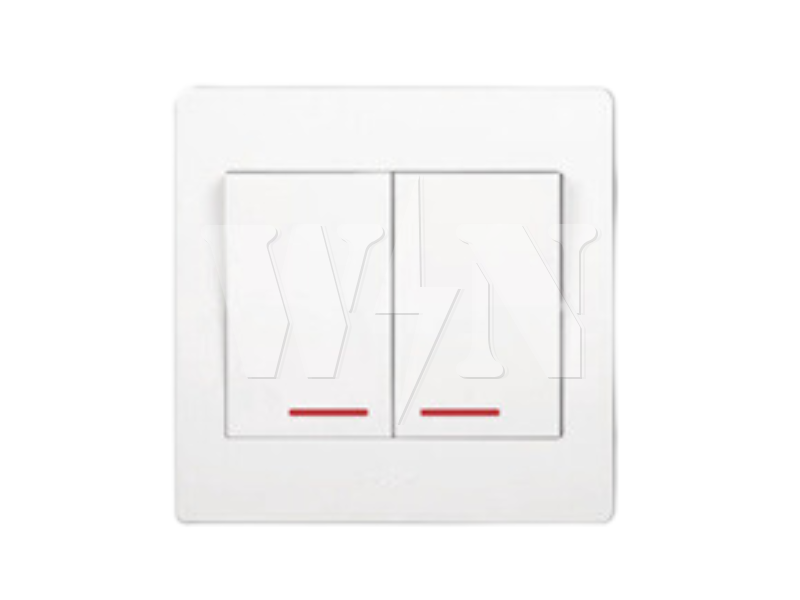 HAGER MUSE DOUBLE POLE 2GANG 20A (WHITE) WGML2D2N