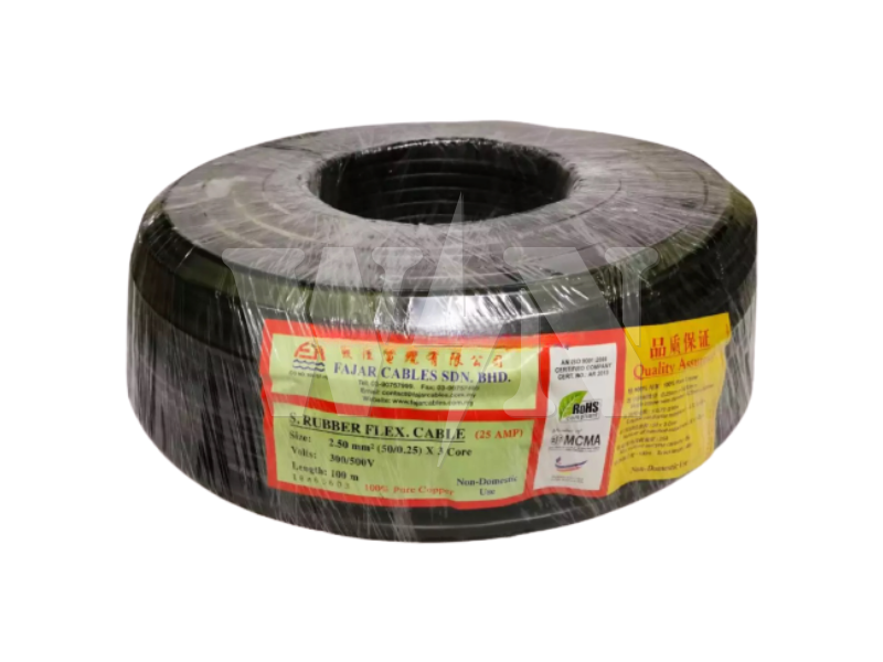 FAJAR TRS CABLE 2.50MM X 5 CORE (BLACK) #ROLL