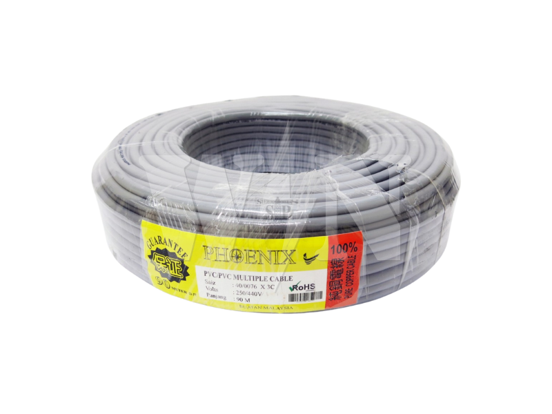 PHOENIX FLEXIBLE CABLE 40/0.76 X 3 CORE (GREY)