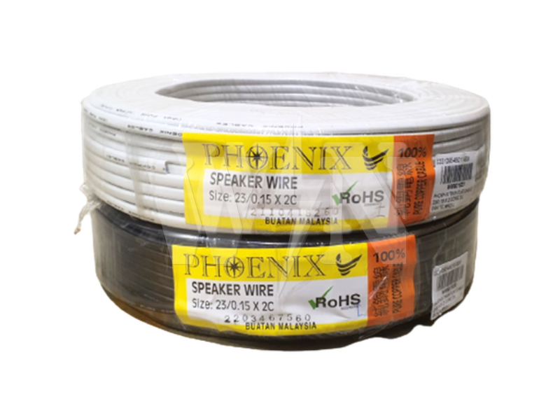 PHOENIX TWIN FLAT CABLE 23/0.15 X 2 CORE D/L (BLACK)