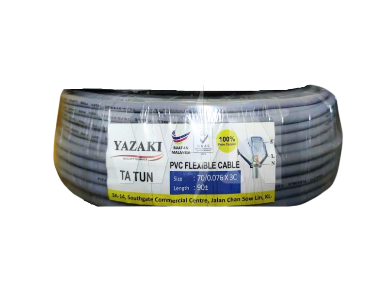 YAZAKI FLEXIBLE CABLE 70/0.76 X 3 CORE (GREY) #ROLL