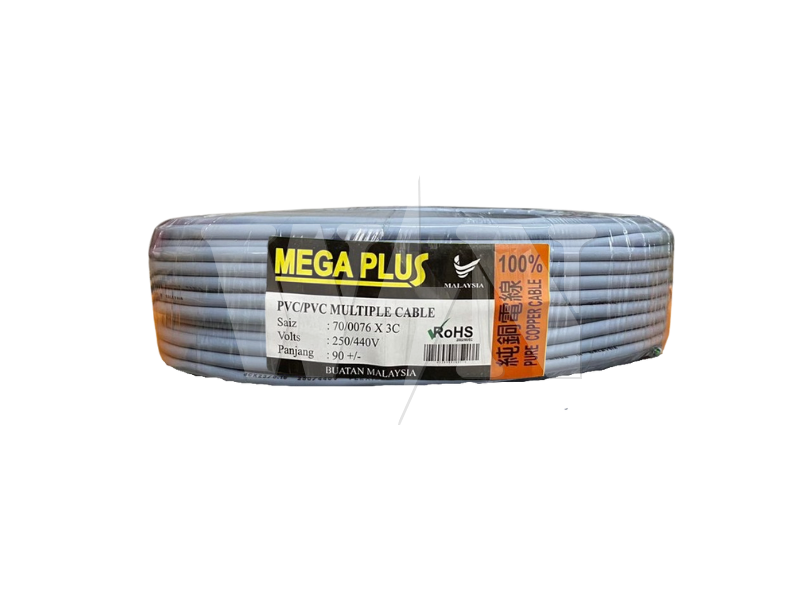 MEGAPLUS FLEXIBLE CABLE 70/0.76 X 3 CORE (GREY) #ROLL